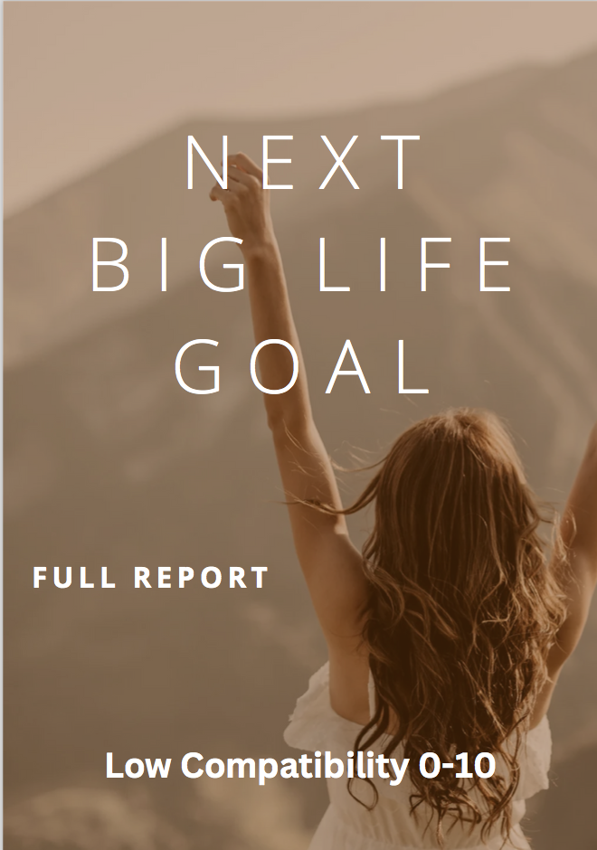 Next Big Life Goal " Low Compatibility Score 0-10 "